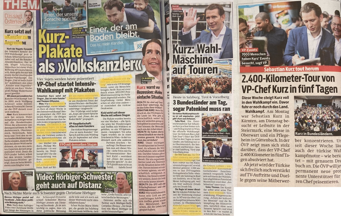 Wahlkampf ÖVP 2019 Kollage 