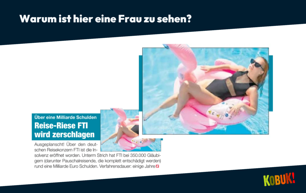 Die Pleite eines Reisekonzerns bebildert Heute mit einer Frau, die im Swimmingpool entspannt. Schlank, weiß und im Badeanzug.