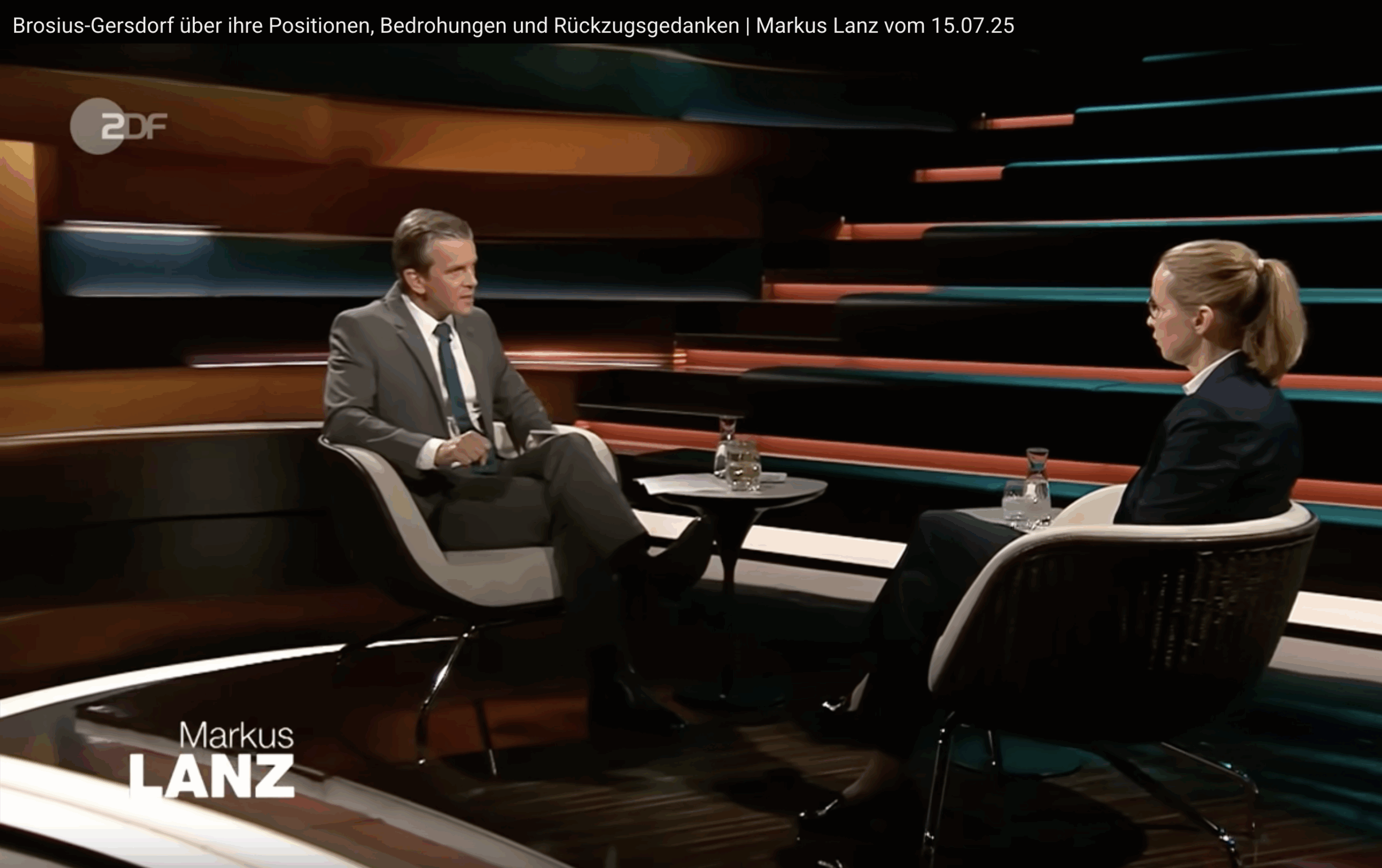 Frauke Brosius-Gersdorf im ZDF-Studio bei Markus Lanz