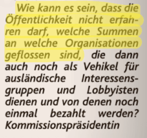 Ausschnitt aus dem Krone-Artikel: „Wie kann es sein, dass die Öffentlichkeit nicht erfahren darf, welche Summen an welche Organisationen geflossen sind?"