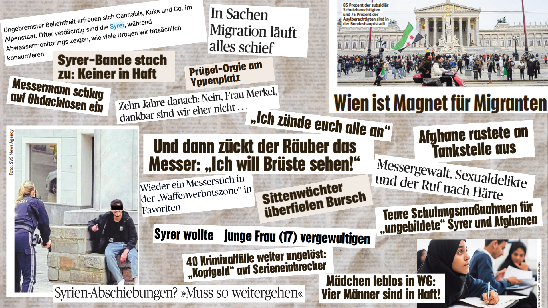 Best-of Negativschlagzeilen über Geflüchtete